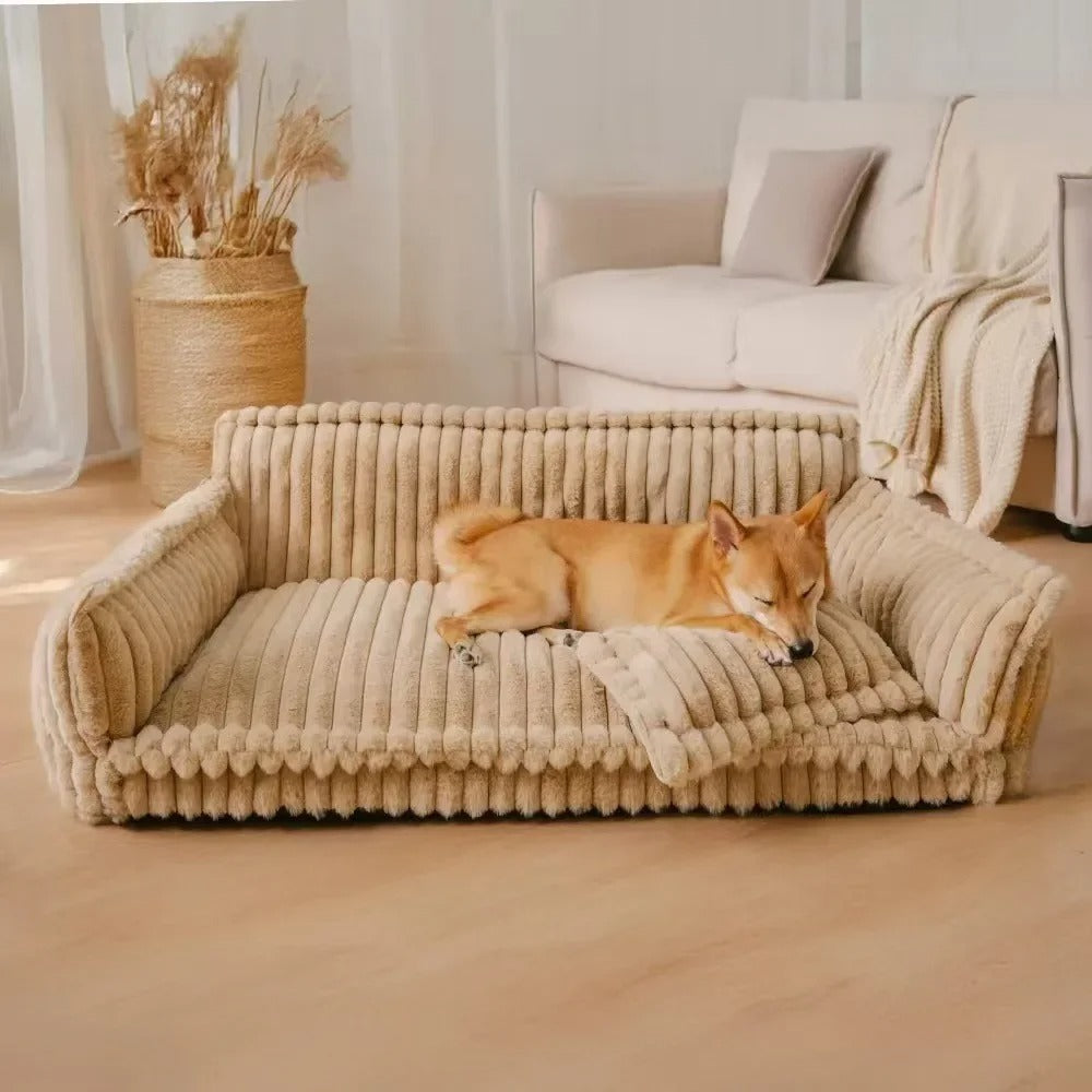 Stor ortopedisk & tvättbar hundbädd i fluffig design – med Stöd och Komfort